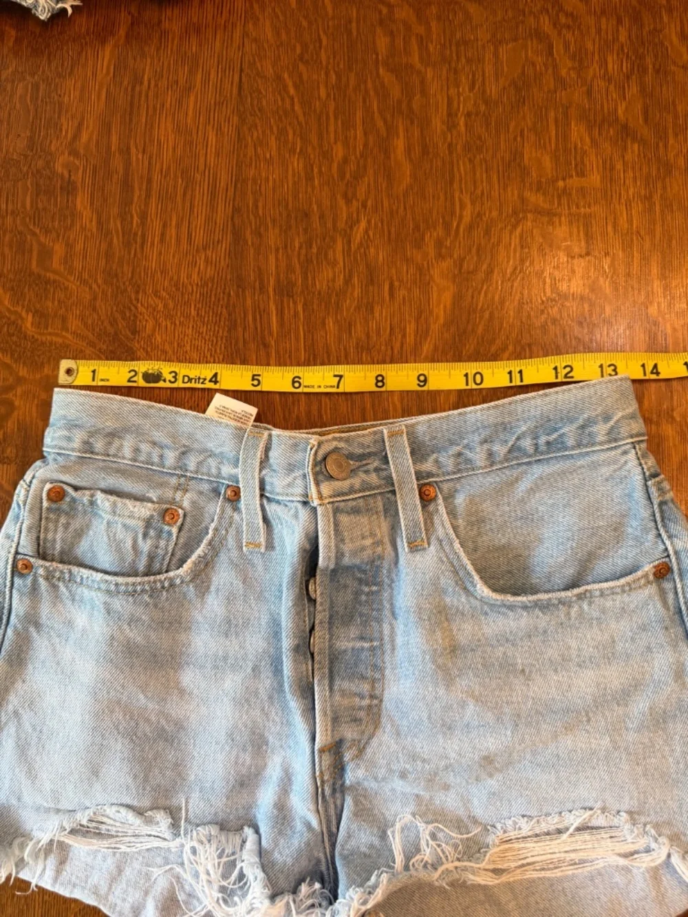 Levi's Premium 501 High-Rise Distressed Denim Shorts